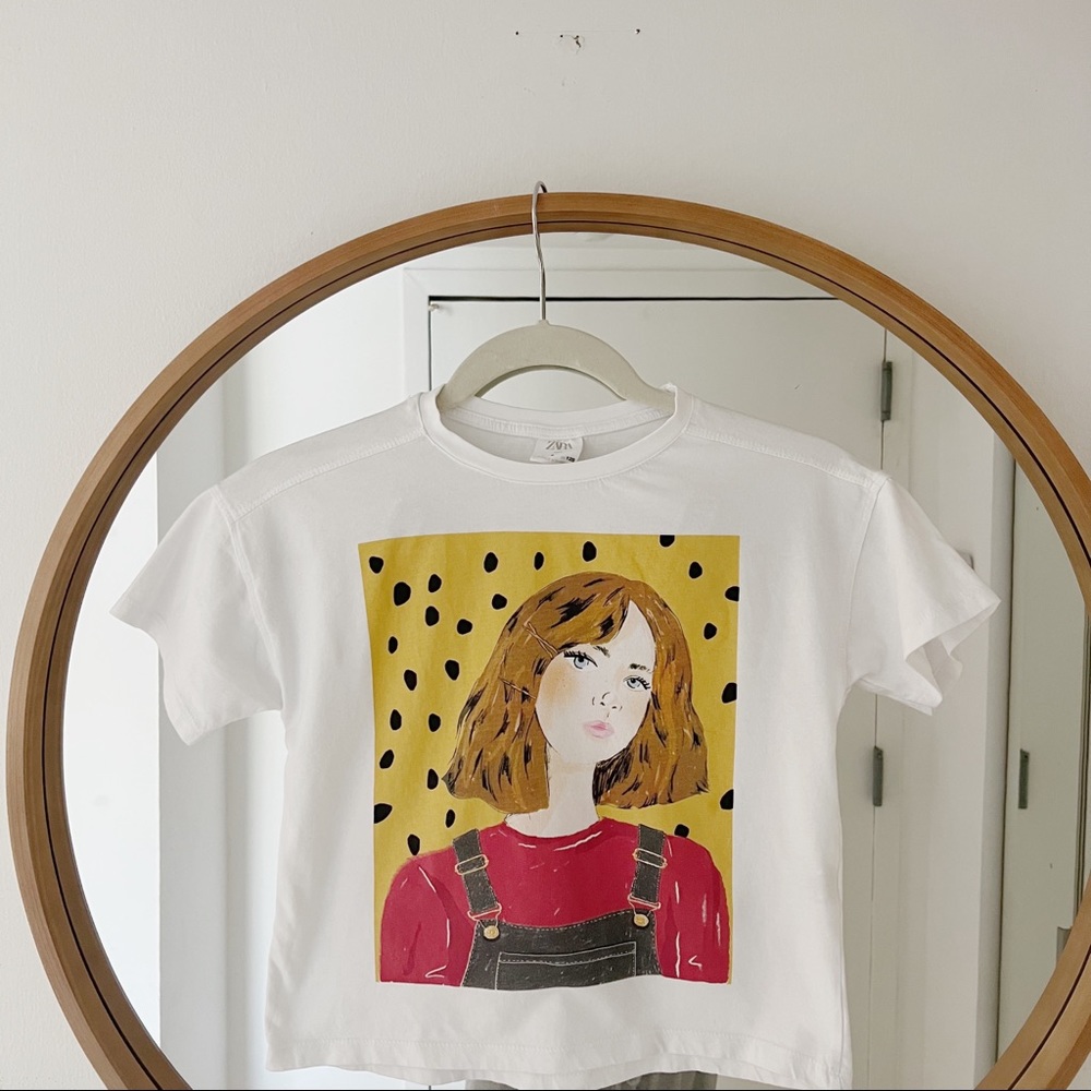 Zara Girls Printed Tee Size 8